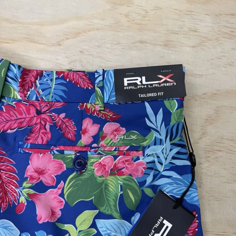 NEW RLX Ralph Lauren Classic Fit Water Repellent Floral Golf Shorts sz 36